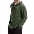 thumbnail image 2 of Camiseta Informal de Larga con Capucha y Botones para Hombre, Otoño e Invierno 2025, con Cordón Ajustable. Verde XXL, 2 of 6