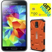 Samsung Galaxy S5 Black GSM Smartphone (Unlocked) with UAG and H2O SIM