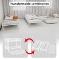 thumbnail image 5 of UHOMEPRO White Twin Metal Triple Bunk Bed Frame, Convertible 3 in 1 Twin Bunk Bed, Heavy Duty Steel Bed Frame with Guardrails and Ladder, Space Saving Bed for Dorms, Guest Rooms, 5 of 9