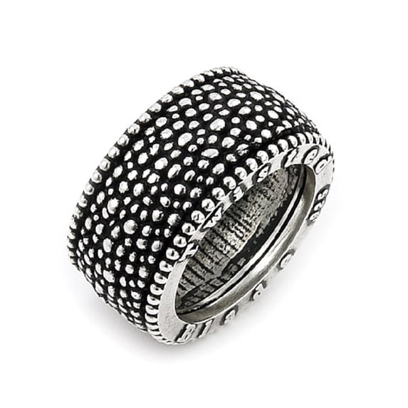 Sterling Silver Twisted Blade Studded Band Ring Size 11