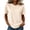 22# Beige, variant on Womens Tops Summer Short Sleeve Ribbed Trim Crewneck T Shirts Spring Vacation Fashion Clothing Basic Tee Orange S