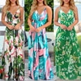 thumbnail image 5 of Women Floral Spaghetti Straps Summer Dress Print for Commuter Elegant Dress Suspenders Beach Dress, 5 of 18