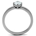 thumbnail image 3 of High polished (no plating) Stainless Steel Ring with AAA Grade CZ in Clear for Women Clear Stone Color Style TK2903 Size 6, 3 of 4
