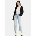 thumbnail image 2 of Time and Tru Women's High Rise Straight Leg Cropped Jeans, 25" Inseam, Sizes 2-22, 2 of 5