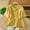 Yellow, variant on Loose Tops for Women Trendy House Blouse Ladies Short Sleeve Round-Neck Button Casual Top Navy M