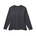 thumbnail image 1 of TRAF-suéter tipo cárdigan de punto ajustado con gancho frontal para mujer, cuello en V, mangas largas, dobladillo dividido lateral, ropa de abrigo femenina, Tops elegantes, moda, 1 of 5