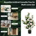 thumbnail image 2 of Barara King 38 Inch Artificial Camellia Topiary Plant with in Cement Pot, Faux Plants Decorative for Patio, Garden, Front Door, Balcony, Backyard, Pink, 2 of 7