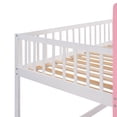 thumbnail image 6 of Triple Tree Pinewood Twin over Twin Castle Bunk Bed with Guardrail and Ladder and Window, Pink, 6 of 9