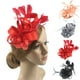thumbnail image 1 of Tocado de novia Hesroicy, estilo retro, multicolor, de seda sintética, con plumas, pinza para el pelo con flor, regalo de cumpleaños, 1 of 8