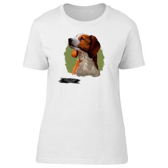 American English Coonhound Dog T-Shirt Women -Image by Shutterstock, Female Large