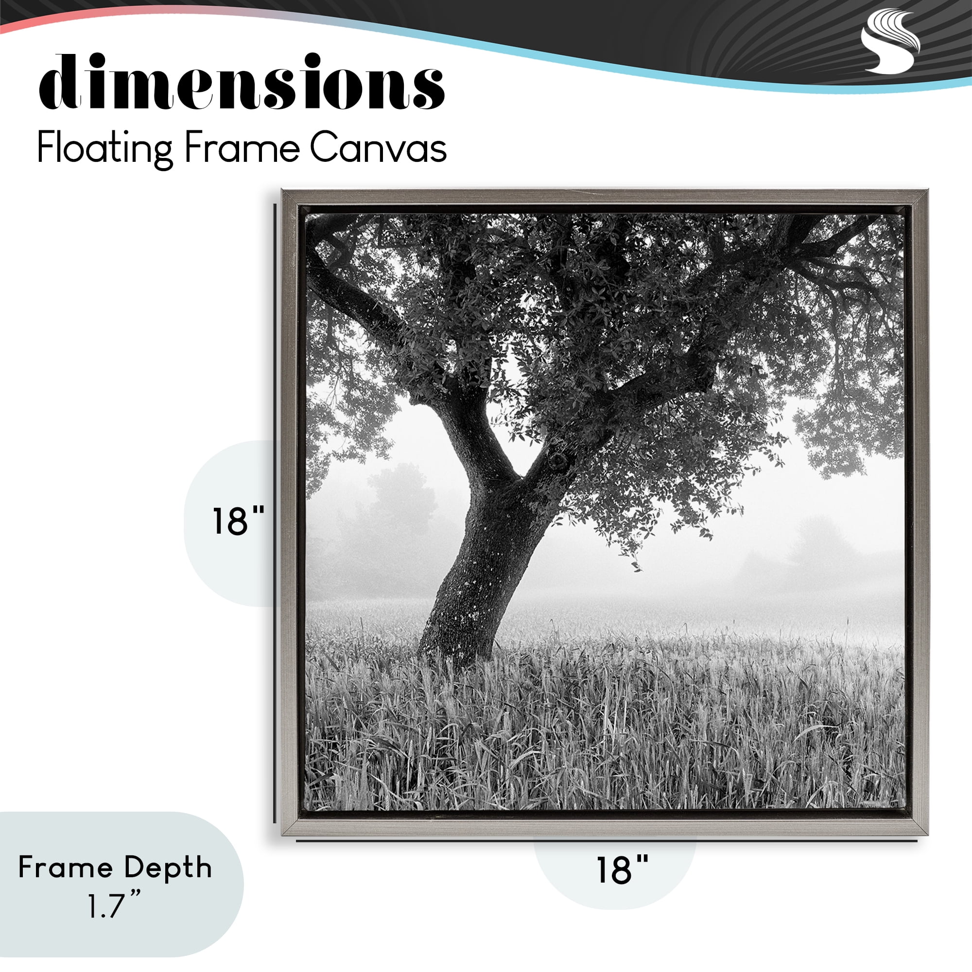 Stupell Industries Tuscan Morning Oak in Mist Gray Framed Floater Canvas Wall Art, design by Chip Forelli