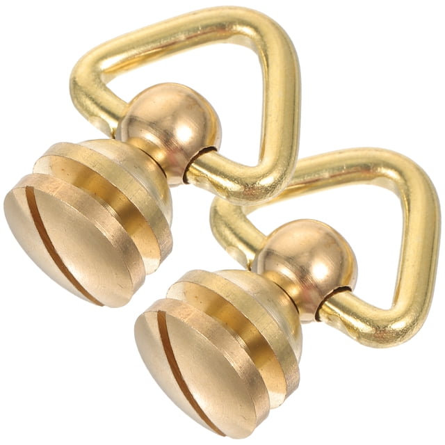 2 piezas Pats de bola de latón Riebres D Anillos Dirigidos Botones de cabeza de tornillo de clavos para el caramelo Crossbody
