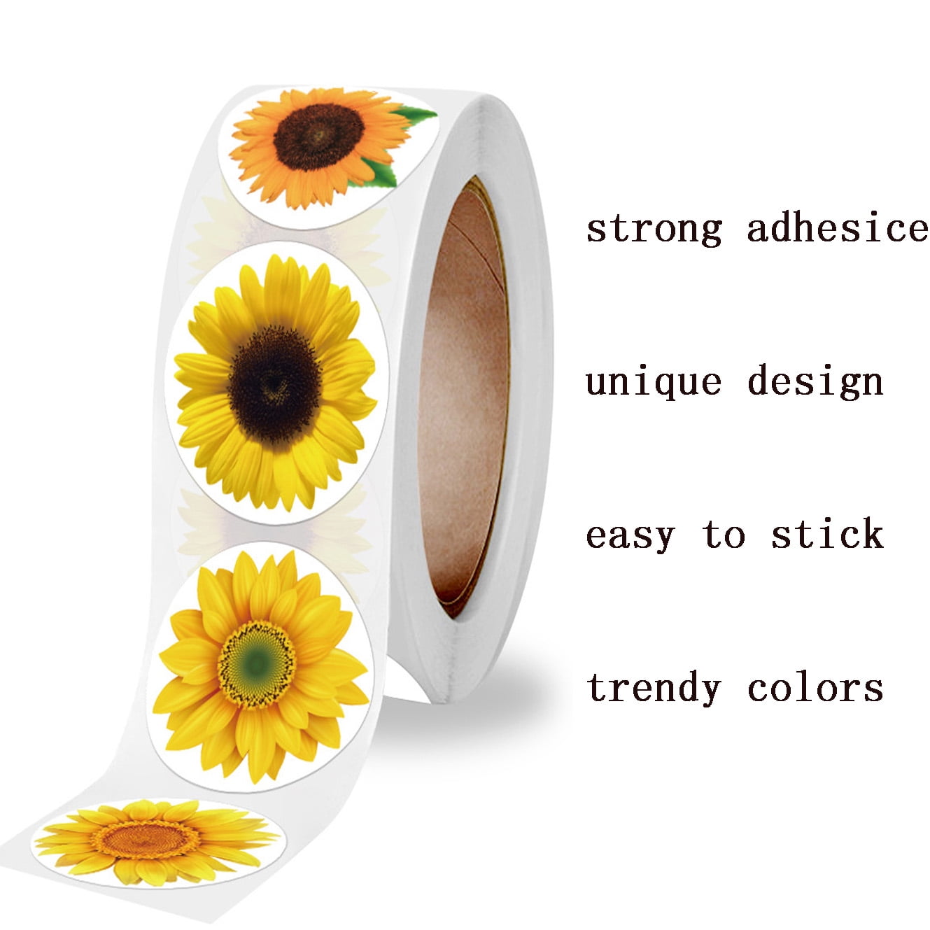 1" by 1.5" 50 Sunflower Envelope Seals Labels Stickers 