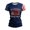 Navy, variant on 9/11 Never Forget 25th Anniversary T-Shirt Women,Never Forget 25th Anniversary Vintage Style Tee with Flag Splice Detail