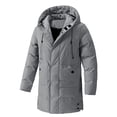 thumbnail image 3 of Blekii Men's Plus Size Puffer Jacket, Hooded Long Length down Alternative Coat, Oversized Warm Winter Parka, Thick Casual Cotton Outerwear, Comfortable Plus Size Coat for Cold, 3 of 5