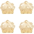 thumbnail image 1 of PONATIA 50 PCS Laser Cut With Ribbon Wedding Party Favor, Wedding Gift Bags Chocolate Candy and Gift Boxes (Gold), 1 of 8