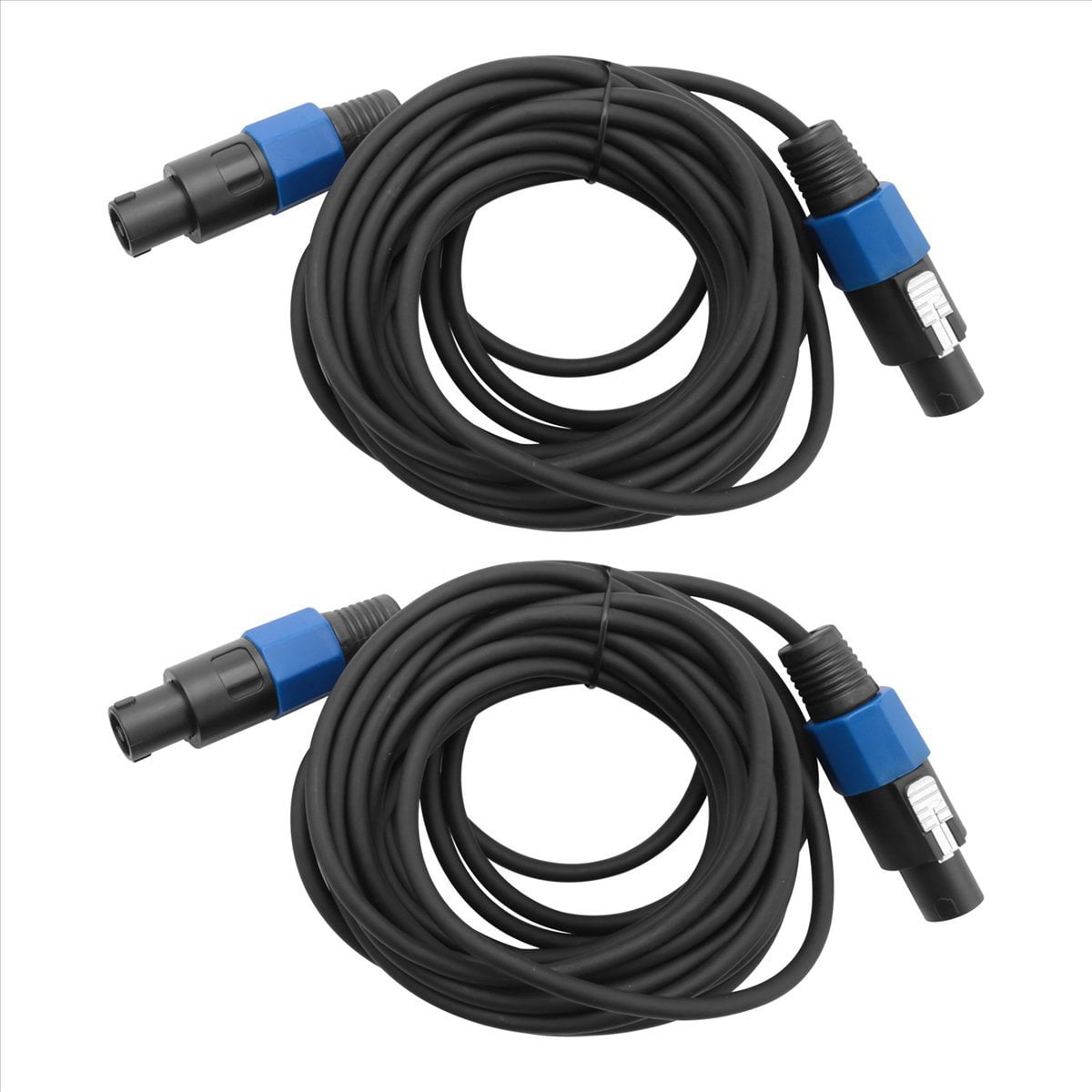 2 Pack 25 Ft Male Speakon to Cables, Professional 12 Gauge AWG Audio Cord DJ Speaker Cable Wire with Twist Lock