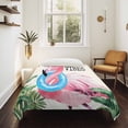 thumbnail image 4 of Summer Pink Flamingo Large Tapestry for Bedroom Wall Hanging Tapestry, Beach Tropical Palm Leaves Ceiling Backdrop Tapestries Poster Blanket Wall Decor for Teens Room Living Room Dorm 86" x 104", 4 of 8