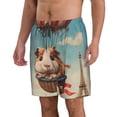 thumbnail image 2 of Cauagu Hot Air Balloon Guinea Pig Print Men's Swim Trunks,Hawaiian Bathing Suit Swimsuits Beach Shorts with Pockets for Men Quick Dry Swimming Board Shorts-Small, 2 of 6