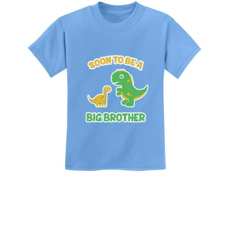 

Tstars - Soon To Be A Big Brother Gift Idea - Raptor Dinosaur Kids T-Shirt 3T California Blue