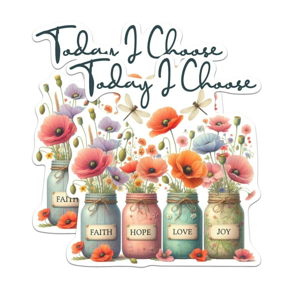 (2 Pack) Today I Choose Faith Hope Love and Joy - Beautiful Positive Magnet - Sticks to Any Smooth Flat Surface - 5" On Longest Side - Premium Magnet - Made in USA - MAG0420