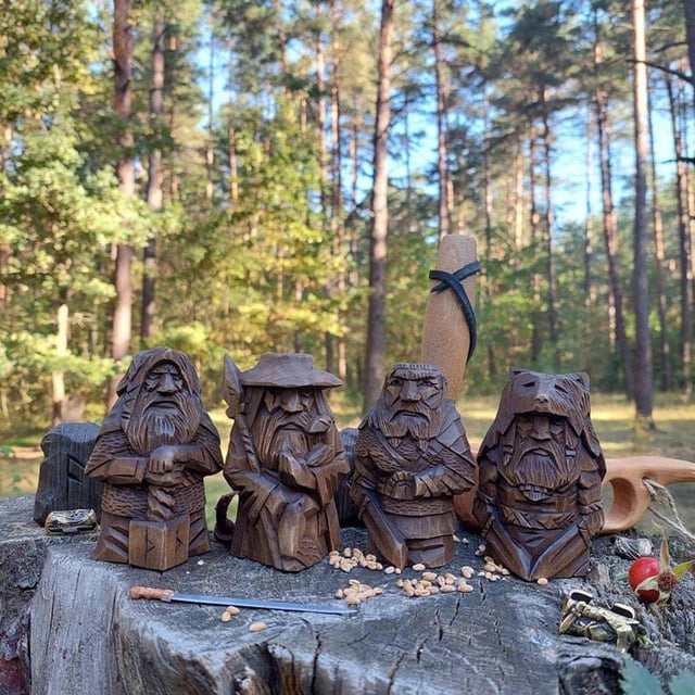 Estatua vikinga de resina de Odin Thor, adornos artesanales para decoración del hogar, jardín y exterior