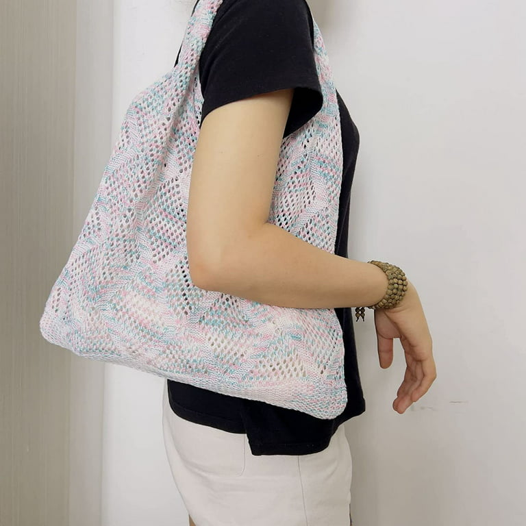  Crochet Tote Bag Aesthetic Y2K Cute Hippie Bag Indie
