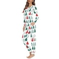 thumbnail image 2 of FKELYI Size 6XL Christmas Trees Long Sleeve Pj 2 PCS Elastic Birthday Pajamas for Women Durable Crew Neck Nightwear for Women Pajama, 2 of 5