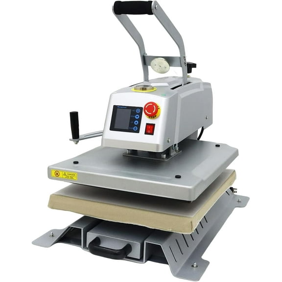 PreAsion Magnetic Semi-Auto Heat Press Machine with LCD Screen T-Shirt Printing 16x20in Pressure Setting 110V