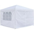 thumbnail image 4 of REKHH Pop Up Outdoor Gazebo Marquee 8.2''x8.2'' Garden Awning Tent Folding Canopy with 4 Sidewall and Carrying Bag for Festival Wedding Party 2.5MX2.5M (2.5x2.5m,White), 4 of 8