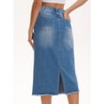 thumbnail image 4 of DARING DIVA Women's Long Denim Split Back Pockets Maxi Jean Skirts Small Blue, 4 of 7