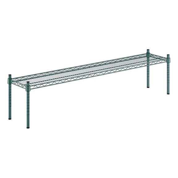 12" x 60" x 14" Green Epoxy Wire Storage Shelf, Dunnage Rack, 1 Tier Small Shelf