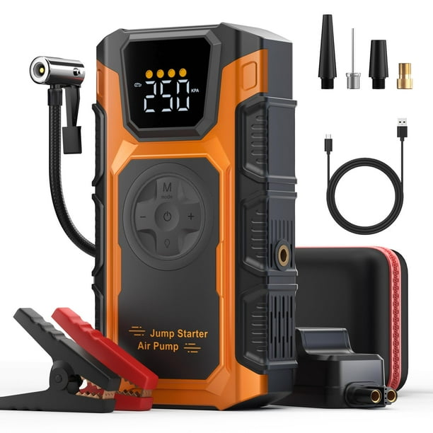Compresor de aire Jump Starter + 5000 A 12 V para coche Featou