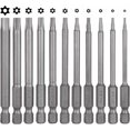 thumbnail image 1 of Juego de 11 puntas Torx de 75 mm, acero S2, magnéticas, hexagonales, T6, T7, T8, T9, T10, T15, T20, T25, T27, T30 y T40. Puntas Torx eléctricas para tornillos en forma de T., 1 of 5