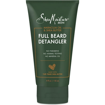 Shea Moisture Mens Full Beard Detangler, All Natural ingredients, Maracuja Oil & Shea Butter, Soften Hair & Ease Out Knots for a Scuff-Free Beard, 4 Ounce