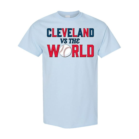 Inktastic Cleveland Vs. the World Blue and Red with Baseball T-Shirt