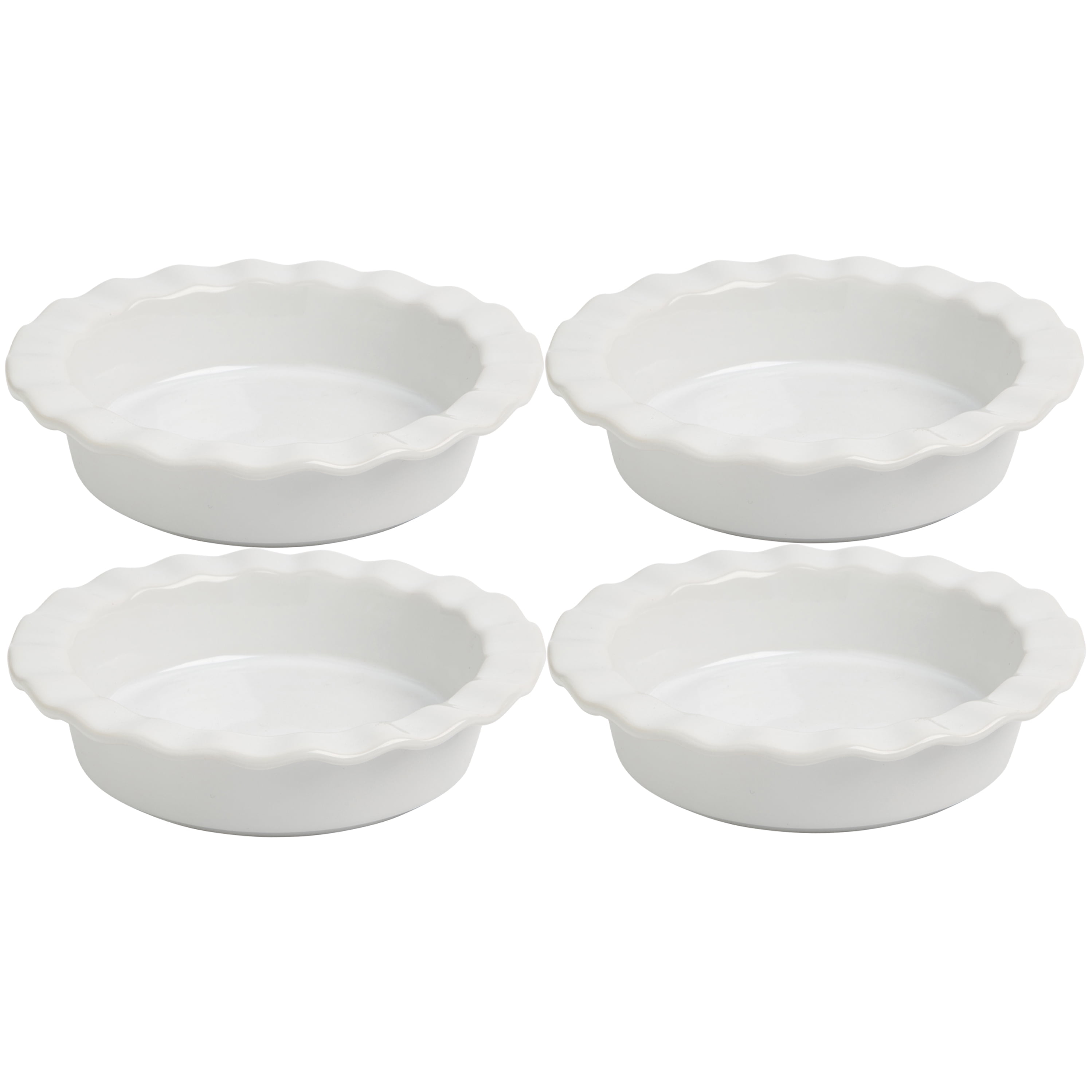 Mainstays 4 Pk, Porcelain Mini Pie Dishes, 5.5 x 1.25 in