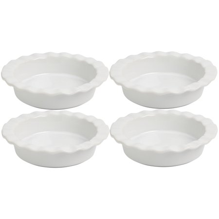 Mainstays 4 Pk  Porcelain Mini Pie Dishes  5.5 x 1.25 in