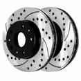 thumbnail image 2 of Geelife For Buick Cadillac Front Drilled Slotted Brake Rotors Black & Ceramic Pads Kit, 2 of 7