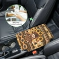 thumbnail image 5 of Renewold Auto Center Console Pad Soft Armrest Box Mat Protector Non-slip Middle Console Cover with Pockets Hand Rest Pillow Car Decor Accessories, American Tribal Highland Cattle Sunflower Yellow, 5 of 9