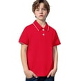 thumbnail image 4 of Kid Boys' Polo Shirt Red Polo Shirt Summer Polo Shirt Kids Short Sleeve Shirts Boys Shirts Size 9-10 Years, 4 of 4
