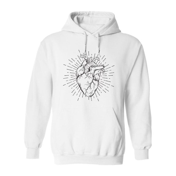 Human Heart.  Hoodie Men -Image by Shutterstock, Male Medium