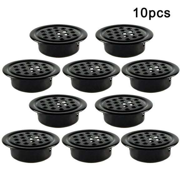 10X Metal Cabinet Cupboard Round Air Vent Grill Cover Ducting Ventilation Home Black 19Mm