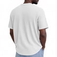 thumbnail image 4 of Domuza Men's Henley T Shirts Short Sleeve,Waffle Knit Shirts Casual Basic Button Tee Top Summer Tshirts Pullover White 2XL, 4 of 4