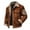 Coffee, variant on Mens Faux Shearling Rancher Bomber Jacket Sheepskin Leather Warm Duffle Trench Coat Warm Wool Lined Mountain Faux Jackets Black L