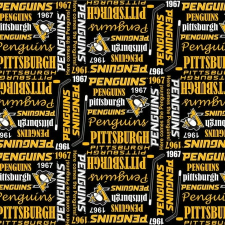 Pittsburgh Pirates Fabric Pittsburgh Penguins Cotton Fabric With Allover Design And Writing-Sold By The Yard ()