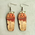 thumbnail image 6 of Thanksgiving Day Holiday Wood Teardrop Pumpkin Palm Leaf Halloween Earrings, 6 of 8