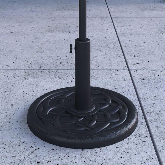 Merrick Lane 30 LB. Universal Cement Patio Umbrella Base with Black Weatherproof Polymer Coating