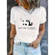 thumbnail image 1 of Camisetas para mujer Verano manga corta Tops para DeportesCreative English Sleeping Panda Pattern Printed Women'S Fashionable Round Neck Short Sleeve, Simple Casual Sports T-Shirt, Comfortable Summe, 1 of 6
