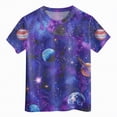 thumbnail image 4 of TOWED22 Girls Short Sleeve T Shirts Summer Tops Kids Lace Pleated Tees 5-14 Years(Purple,10-11 Y), 4 of 4